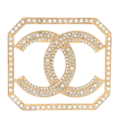 Chanel Crystal CC Brooch Gold 1 of 6