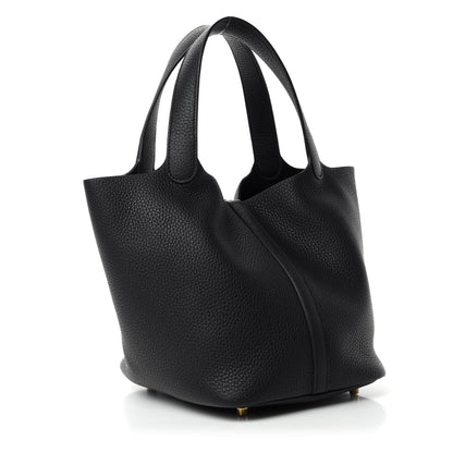 Hermes Taurillon Clemence Picotin Lock 22 MM Black 3 of 11