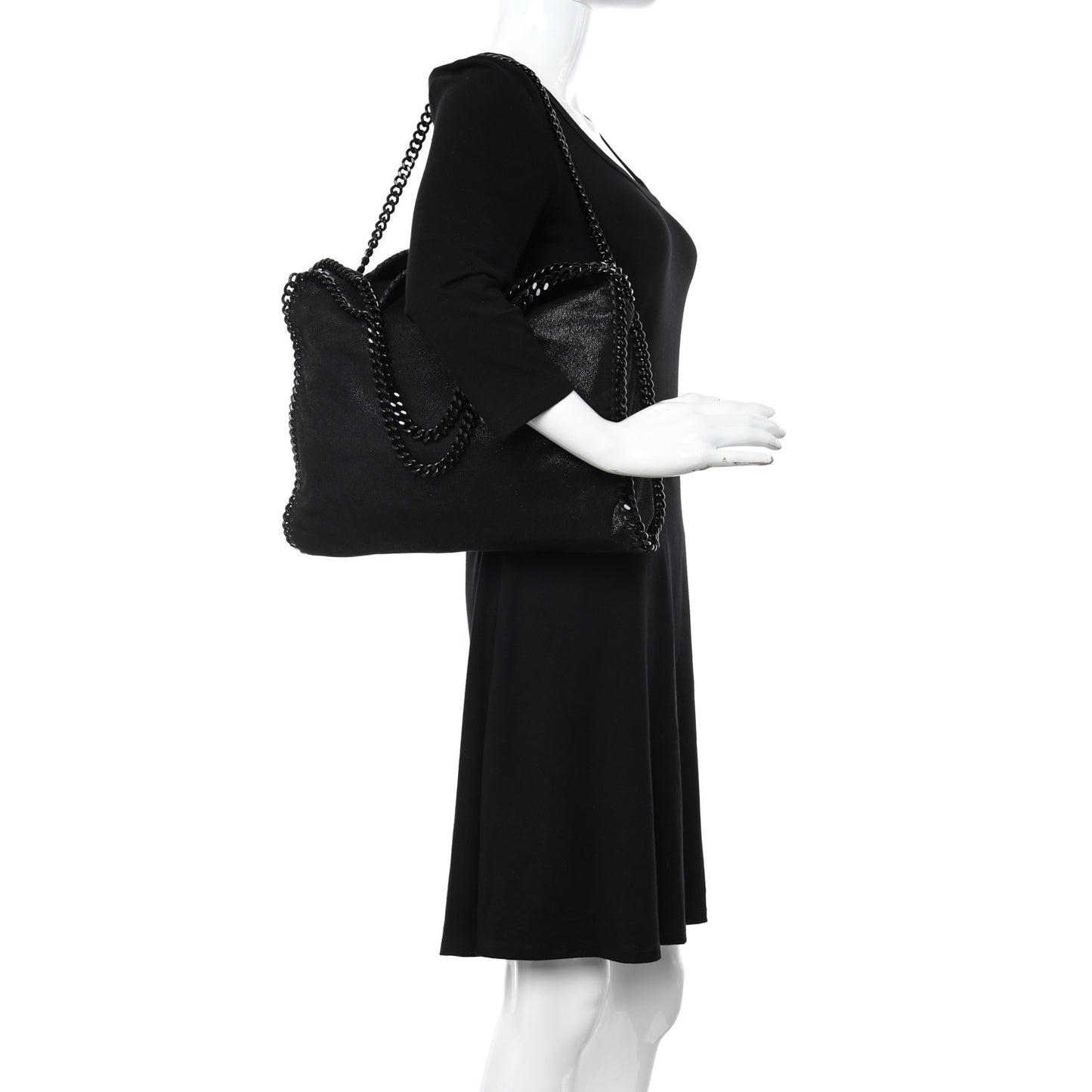 Shaggy Deer Falabella Fold Over Tote Black