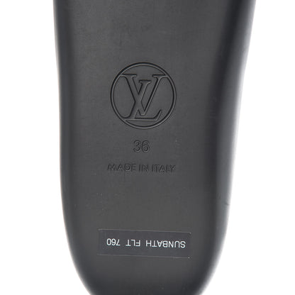 Louis Vuitton Calfskin Logo Sunbath Slide Sandals 36 Black 7 of 8