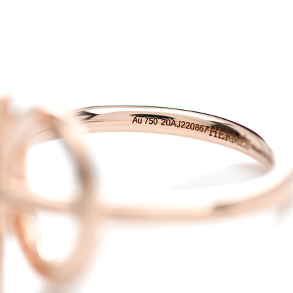 Hermes 18K Rose Gold Diamond PM Echappee Ring 50 5.25 4 of 5