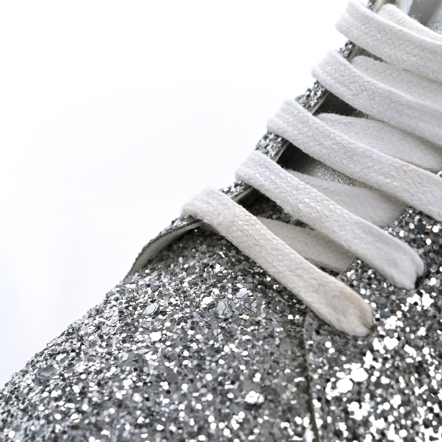 Saint Laurent Calfskin Glitter Star Court Sneakers 40 Silver Red 10 of 13