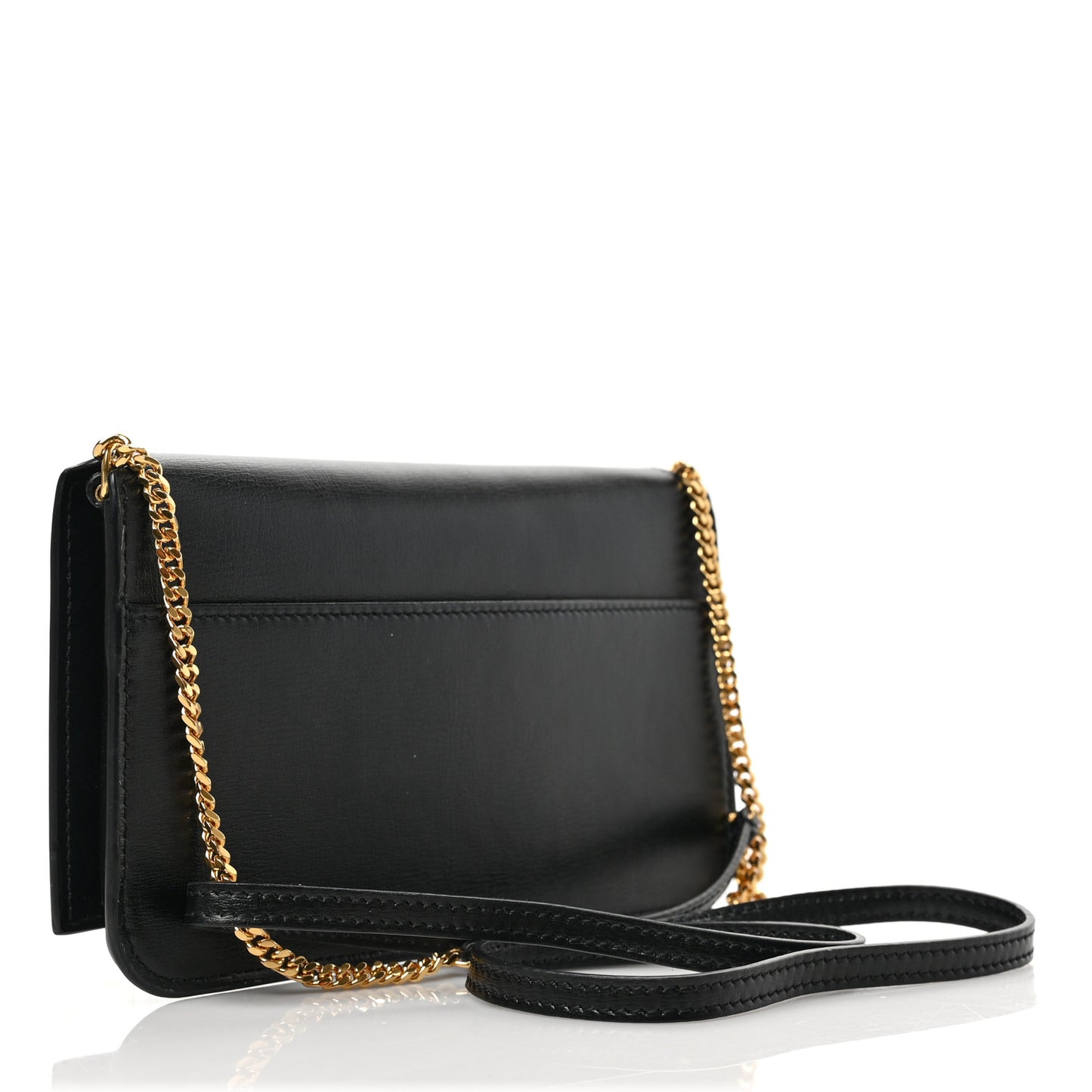 Smooth Calfskin Monogram Phone Holder Crossbody Black