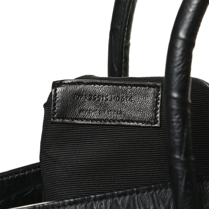 Saint Laurent Calfskin Crocodile Embossed Small Sac de Jour Black 7 of 11
