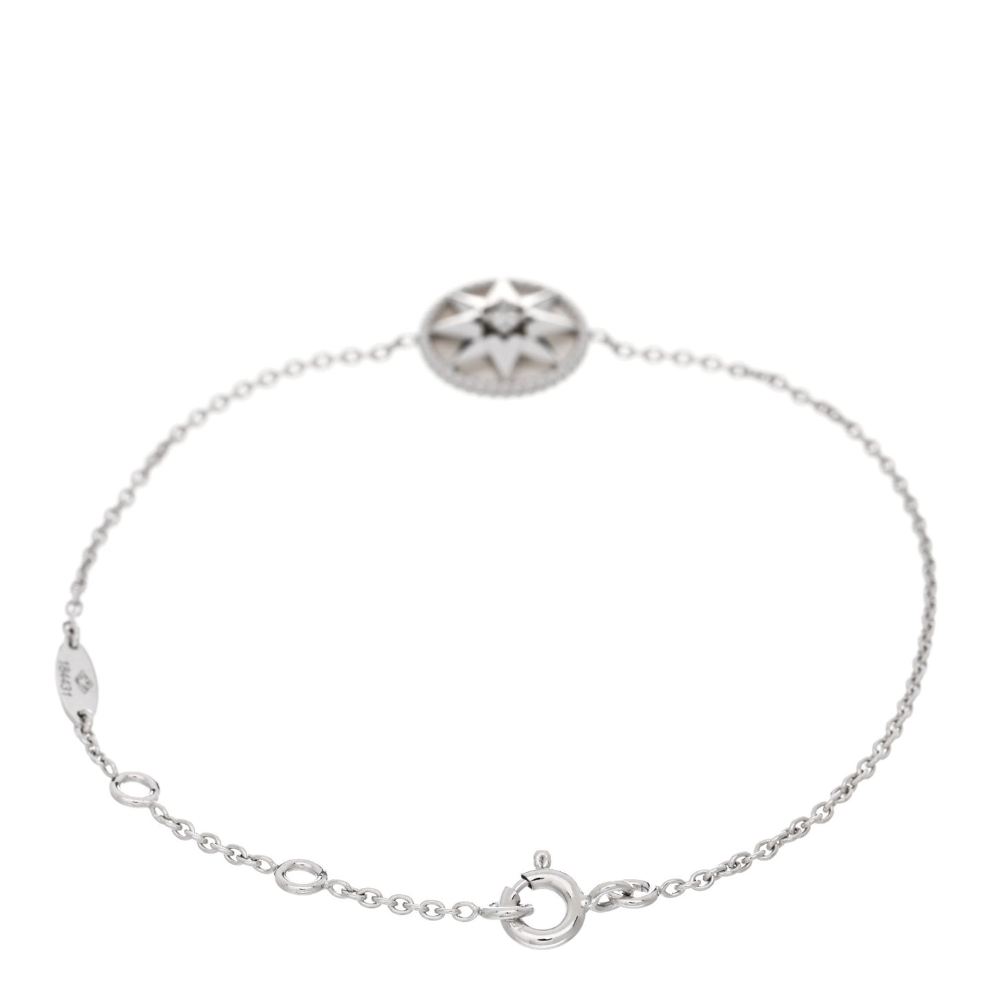 18K White Gold Diamond Mother of Pearl Rose Des Vents Bracelet