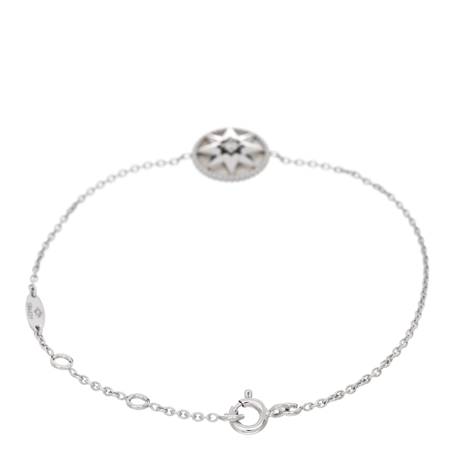 Christian Dior 18K White Gold Diamond Mother of Pearl Rose Des Vents Bracelet 2 of 3