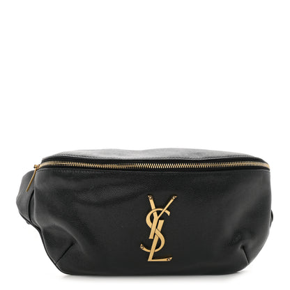 Saint Laurent Grain De Poudre Monogram Belt Bag Black 1 of 10