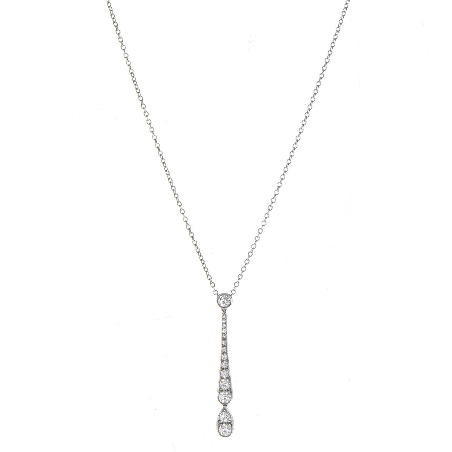 Platinum Diamond Jazz Swing Drop Pendant Necklace