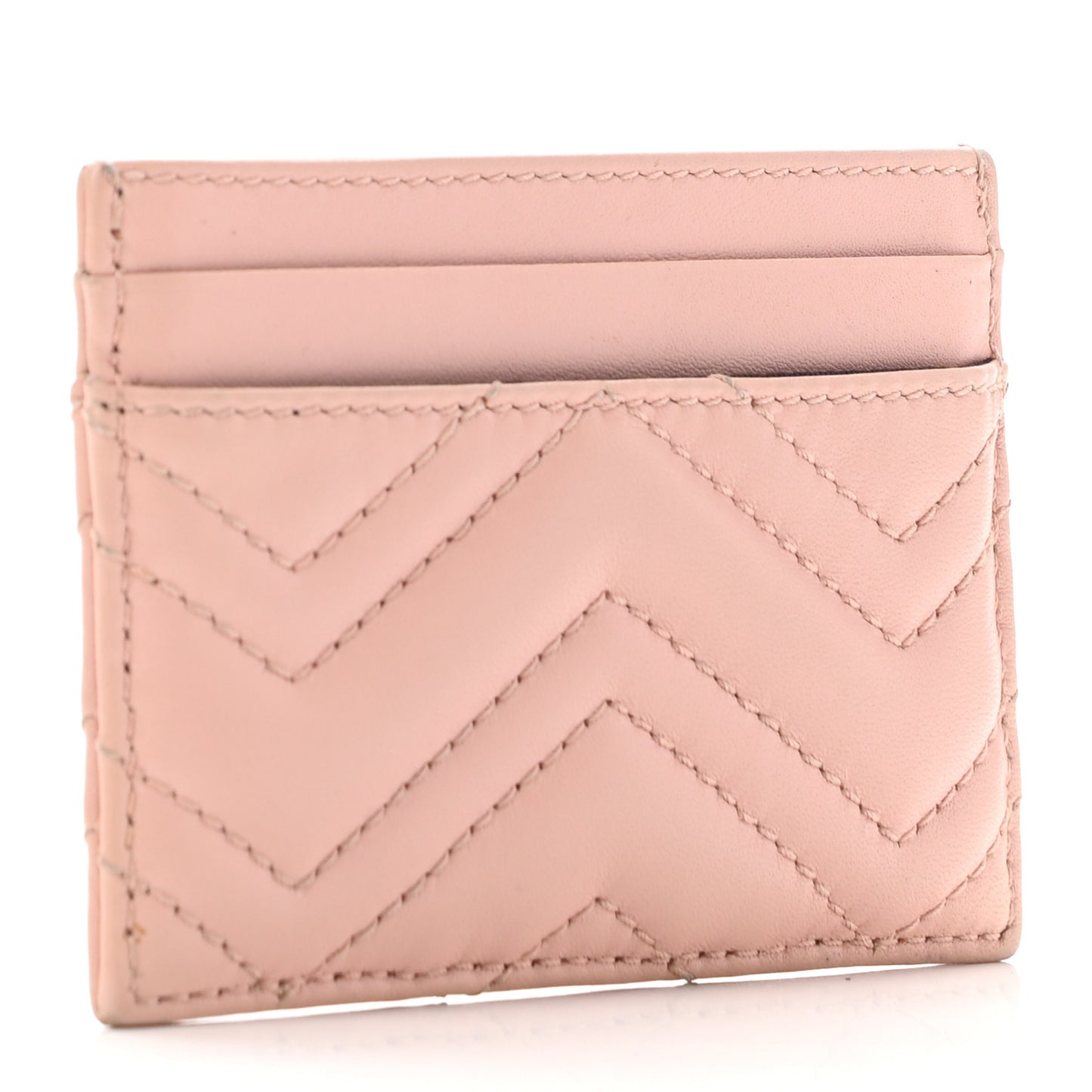 Calfskin Matelasse GG Marmont Card Holder Perfect Pink