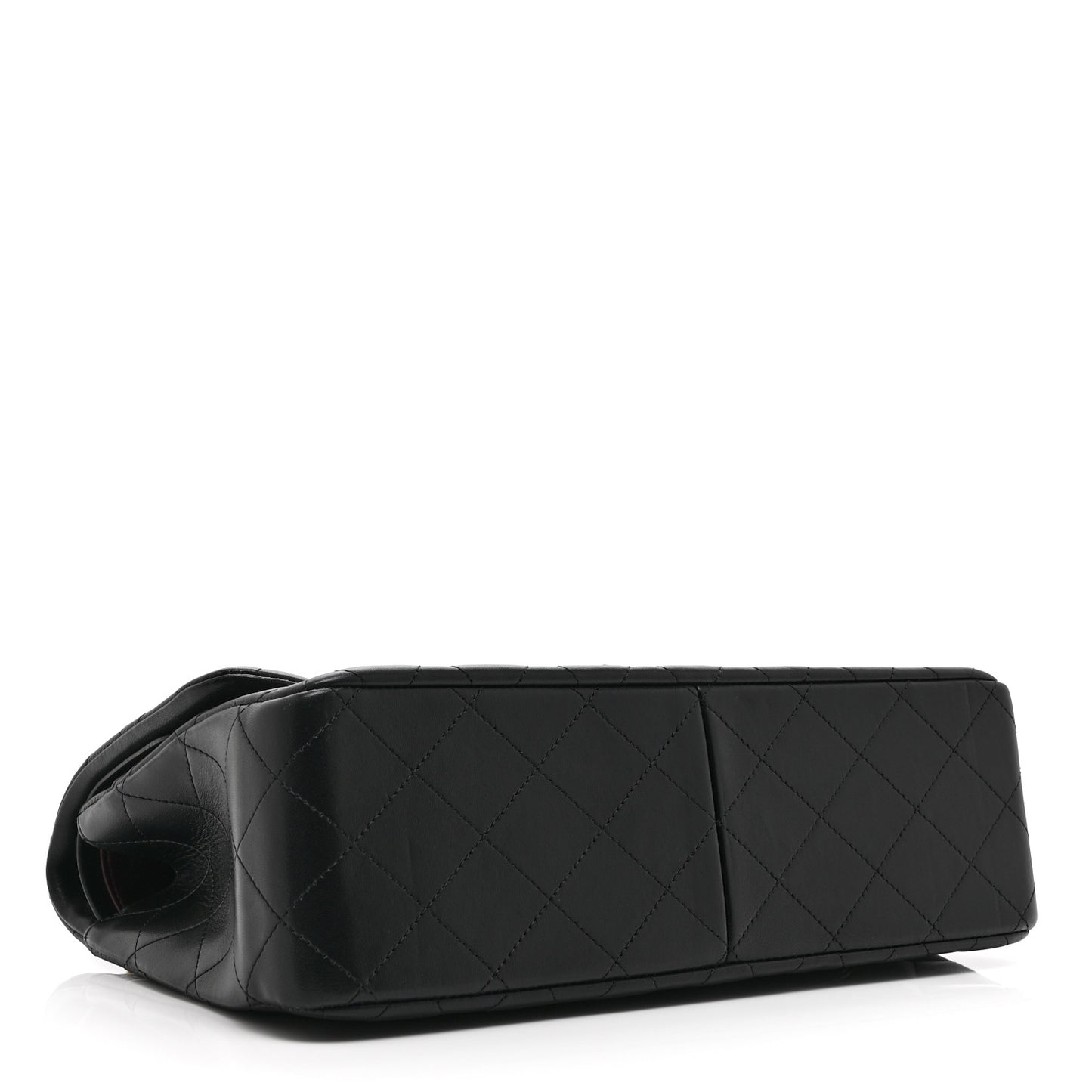 Lambskin Quilted Jumbo Double Flap Black