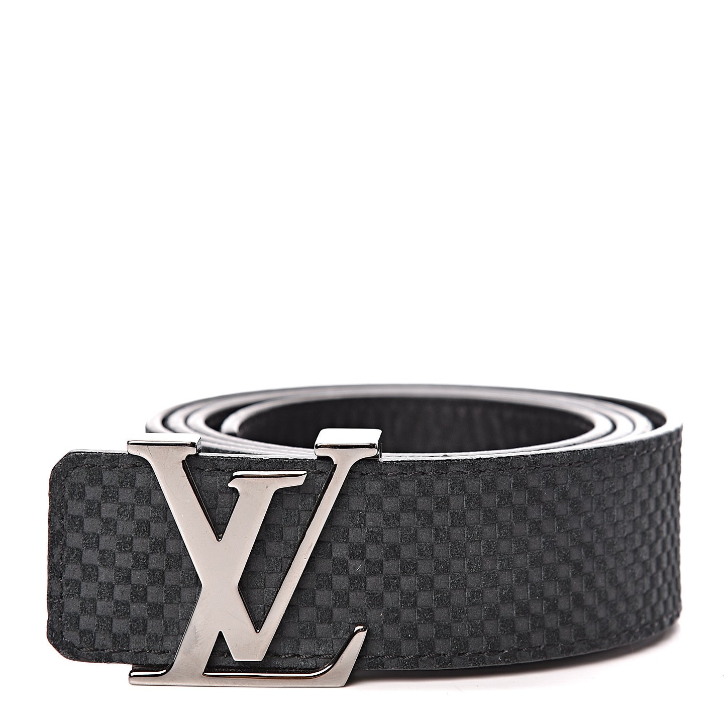 Suede Calfskin Mini Damier 40mm LV Initiales Belt 100 40 Black