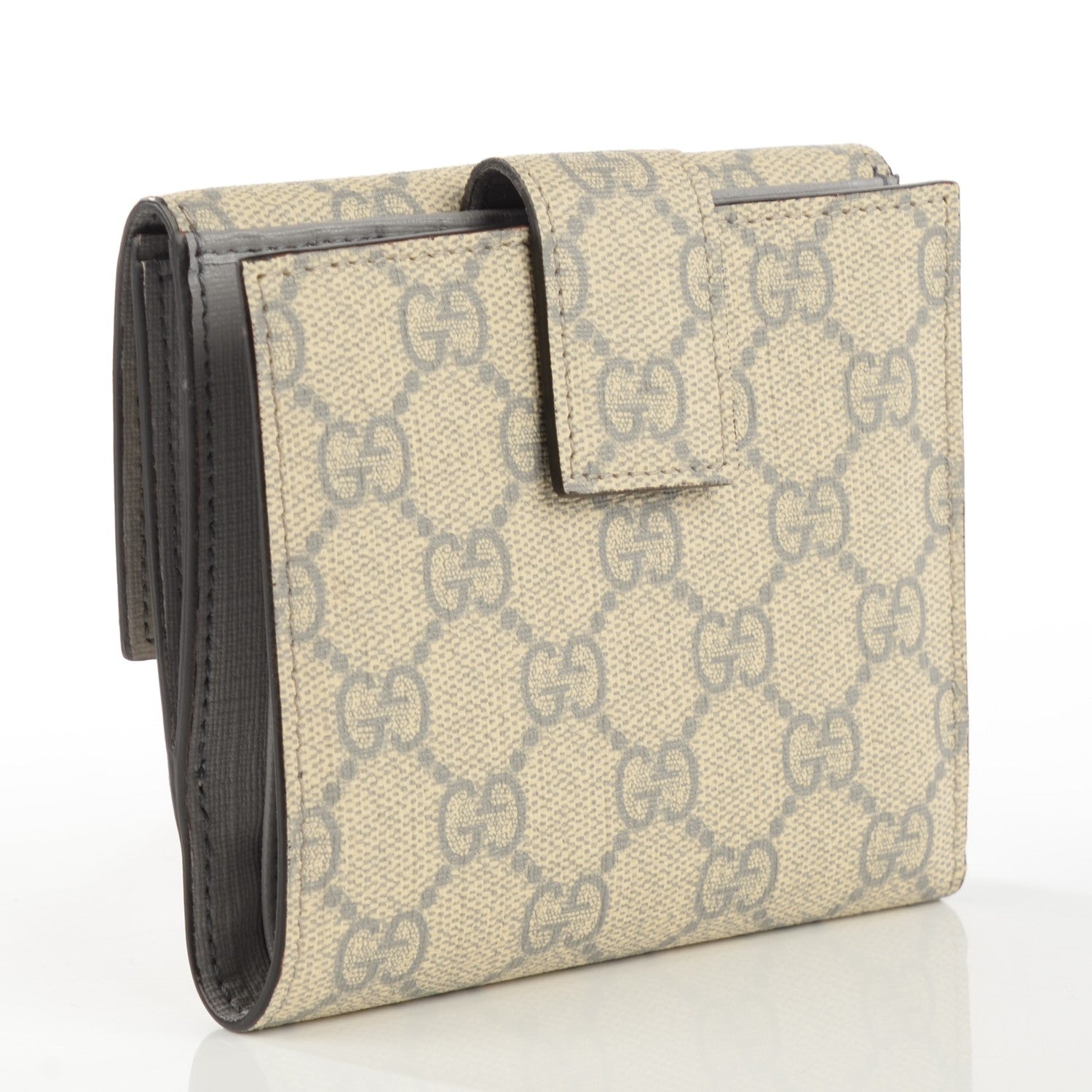Gucci GG Supreme Monogram GG Pierce French Flap Wallet Ecru Grigio 3 of 7