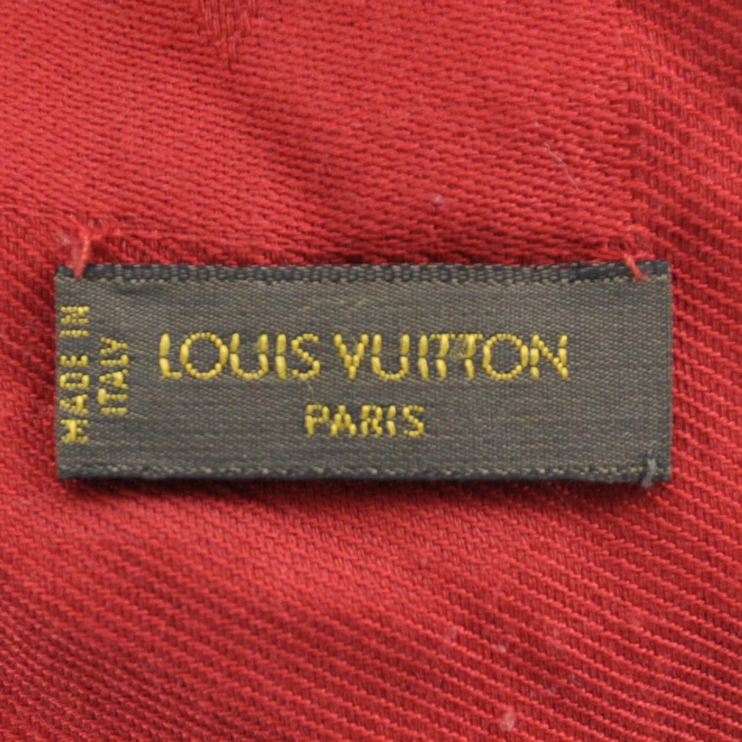 Louis Vuitton Wool Silk Monogram Shawl Rouge 3 of 4