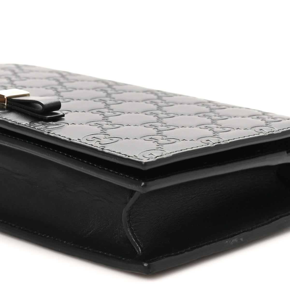Gucci Guccissima Signature Bowy Chain Wallet Black 8 of 9