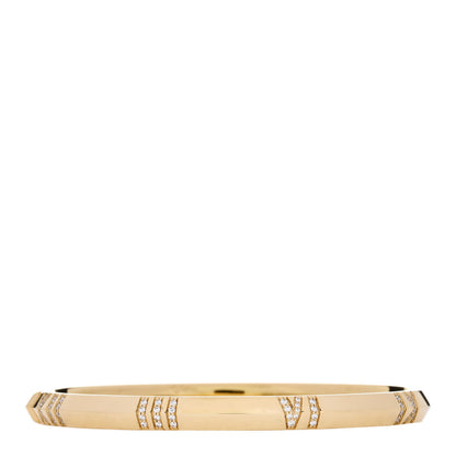 Tiffany 18K Yellow Gold Diamond Atlas Closed Narrow Hinged Bangle Bracelet 2 of 4