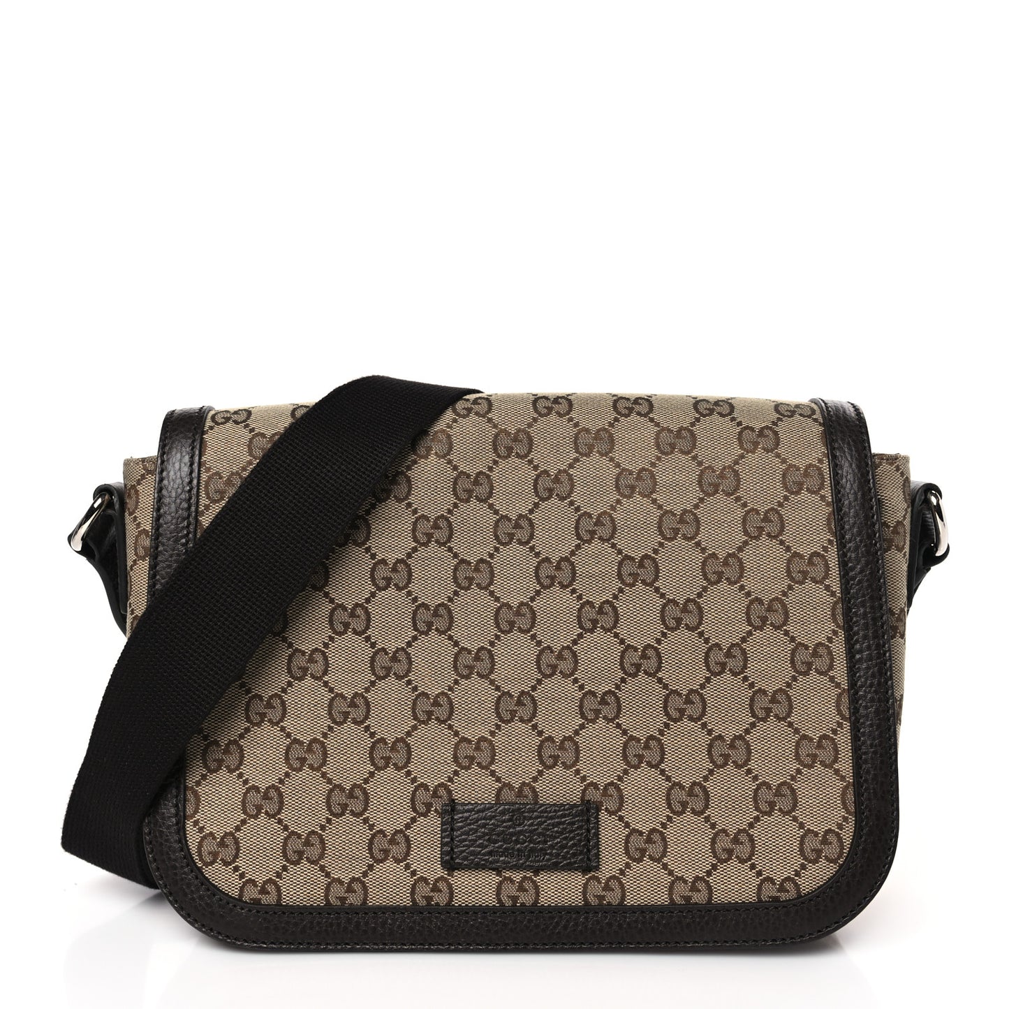 Monogram Flap Messenger Bag Beige Dark Brown