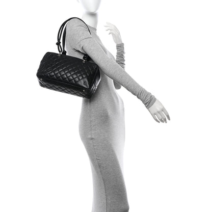 Chanel Calfskin Quilted Large Cambon Bowler Black 2 of 10