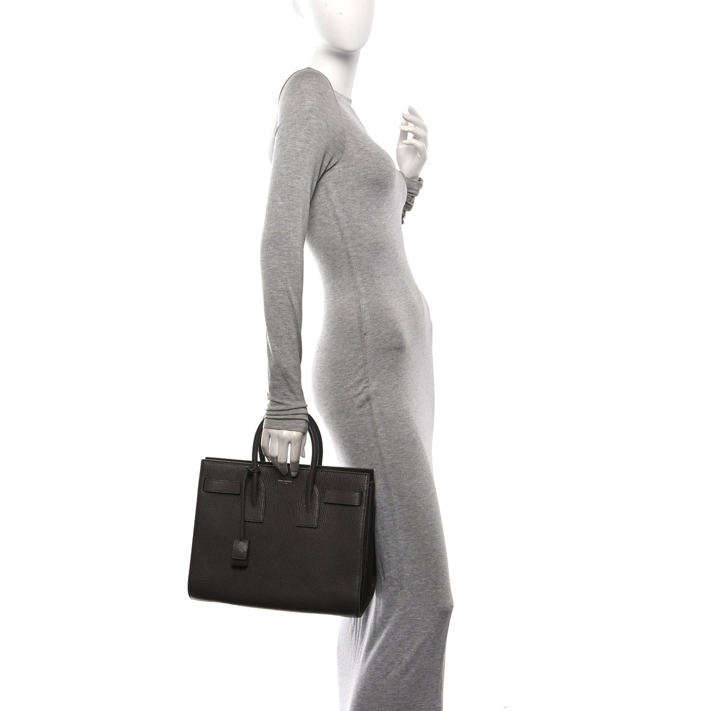 Grained Calfskin Small Sac De Jour Dark Brown