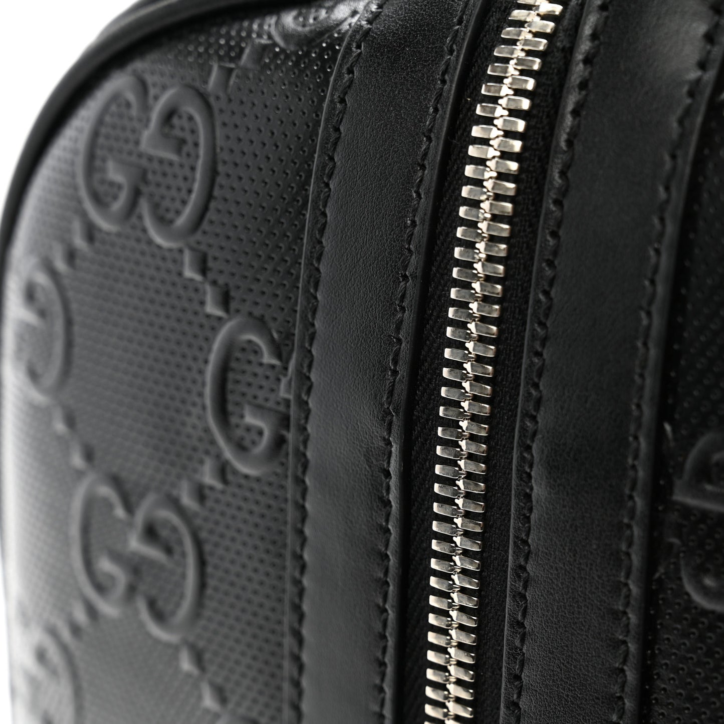 Calfskin GG Tennis Embossed Duffle Bag Black