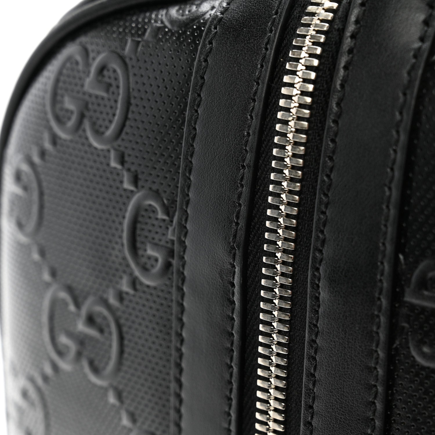 Gucci Calfskin GG Tennis Embossed Duffle Bag Black 13 of 13
