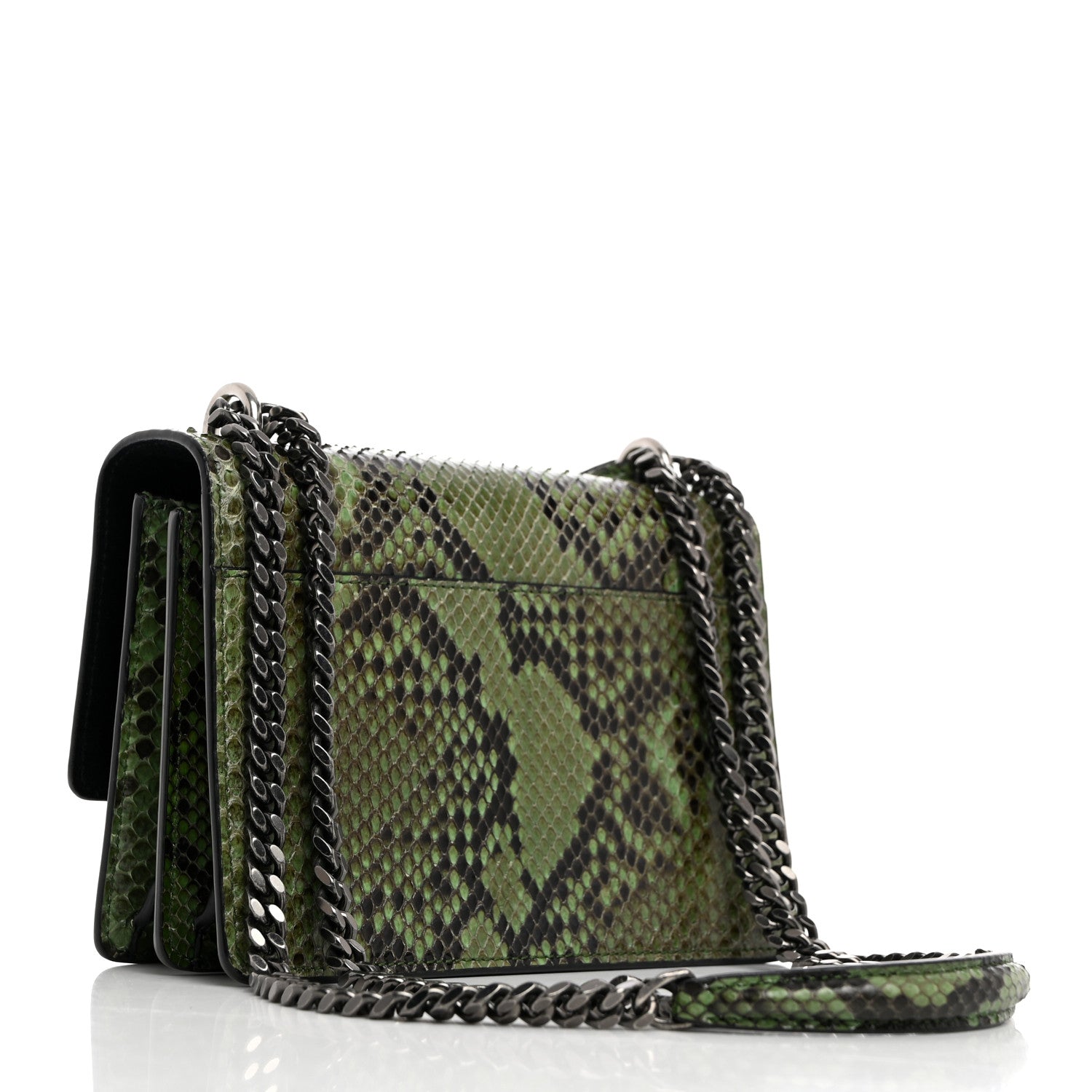Saint Laurent Snakeskin Small Monogram Sunset Green 3 of 10
