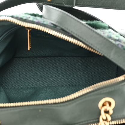 Chanel Tweed Shearling Grained Calfskin Camera Case Green 6 of 13