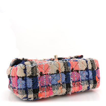 Chanel Tweed Quilted Mini Rectangular Flap Blue Orange Pink 4 of 12