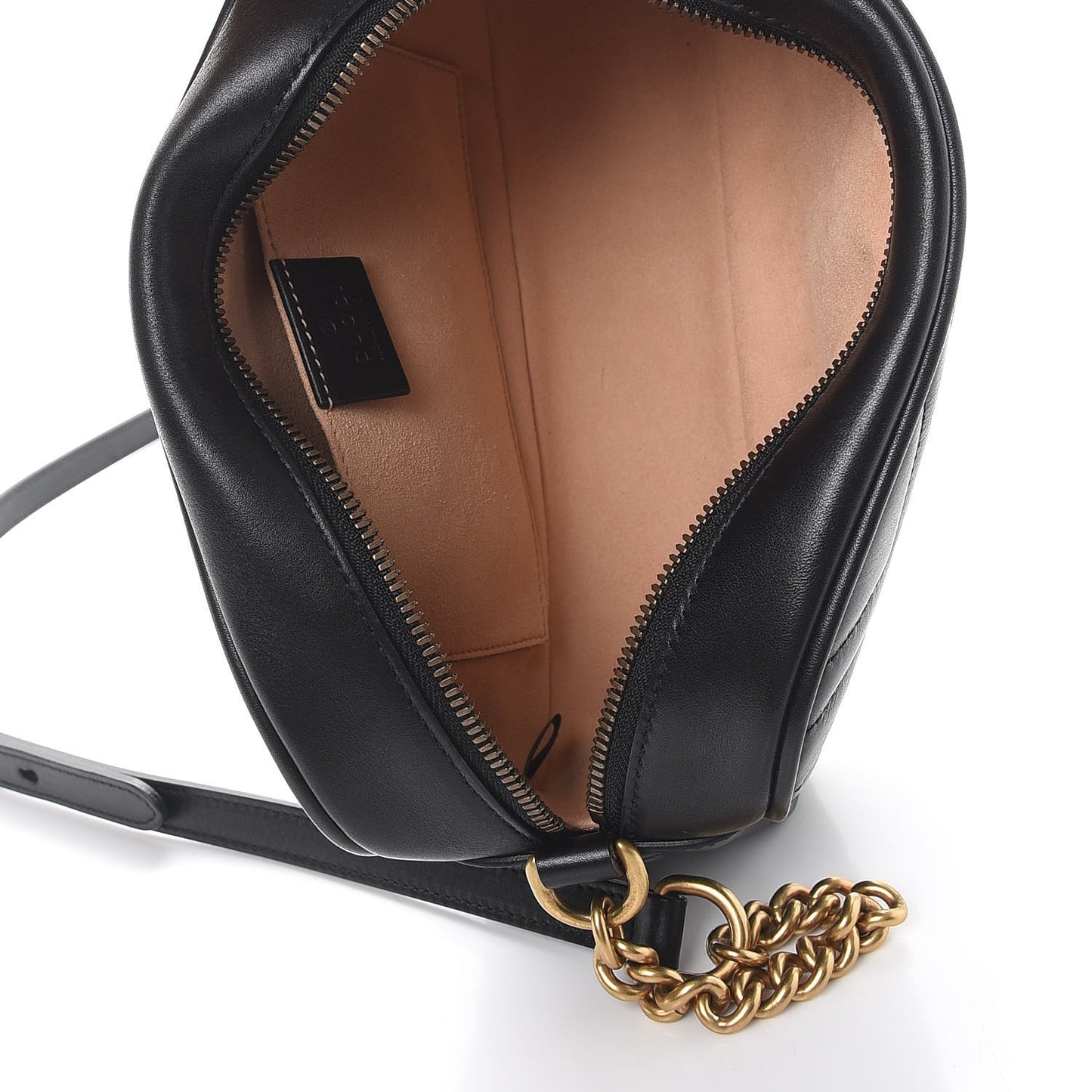 Calfskin Matelasse Small GG Marmont Chain Shoulder Bag Black