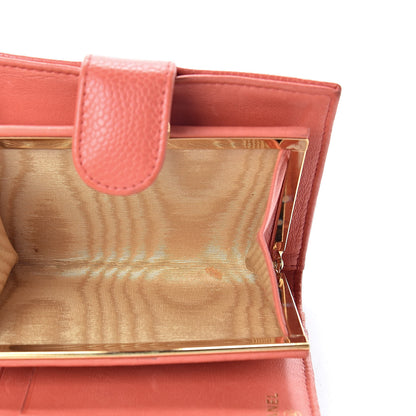 Chanel Caviar Timeless CC Zipped Pocket Wallet Light Red 6 of 17