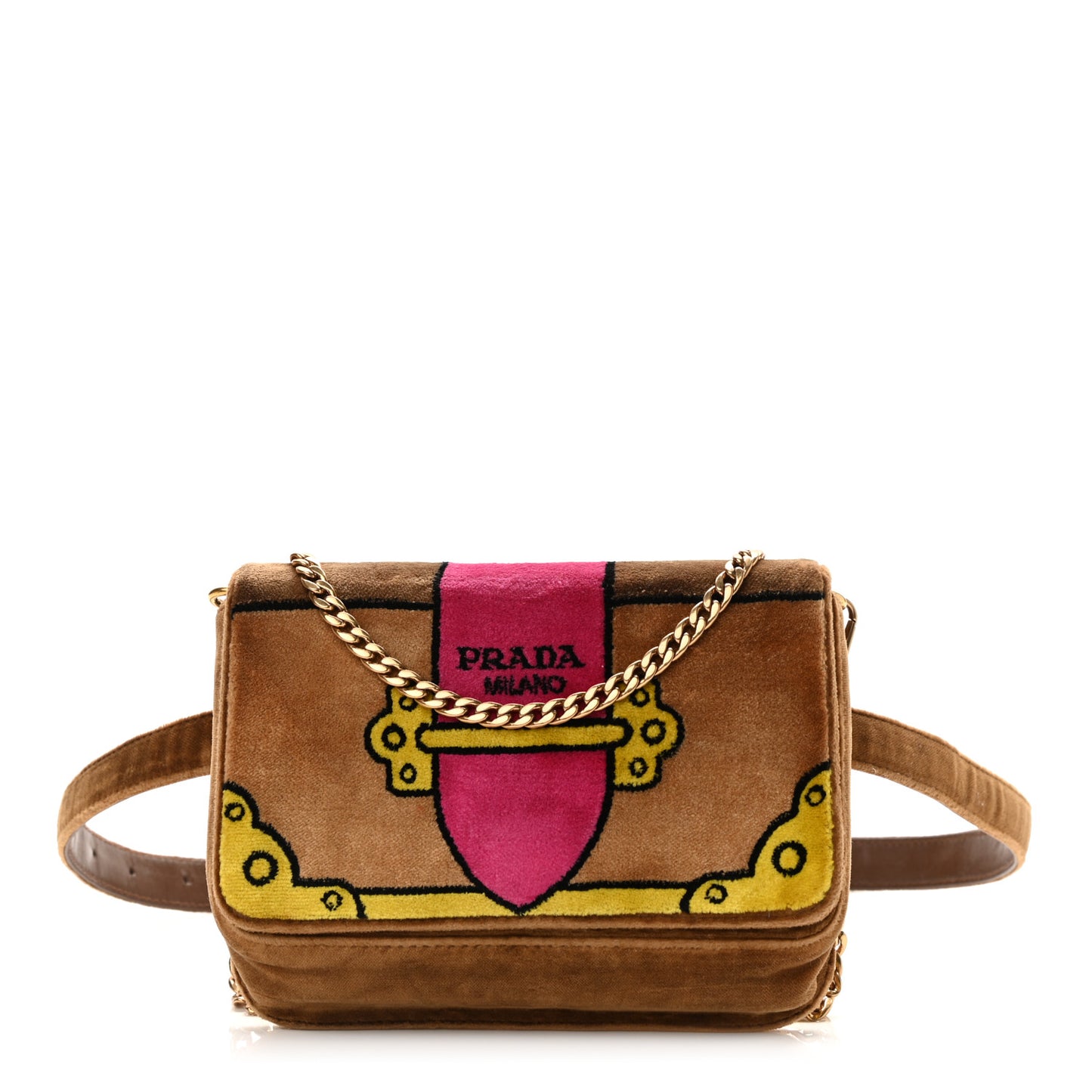Velvet Cahier Belt Bag Cammello