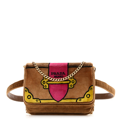 Prada Velvet Cahier Belt Bag Cammello 1 of 15