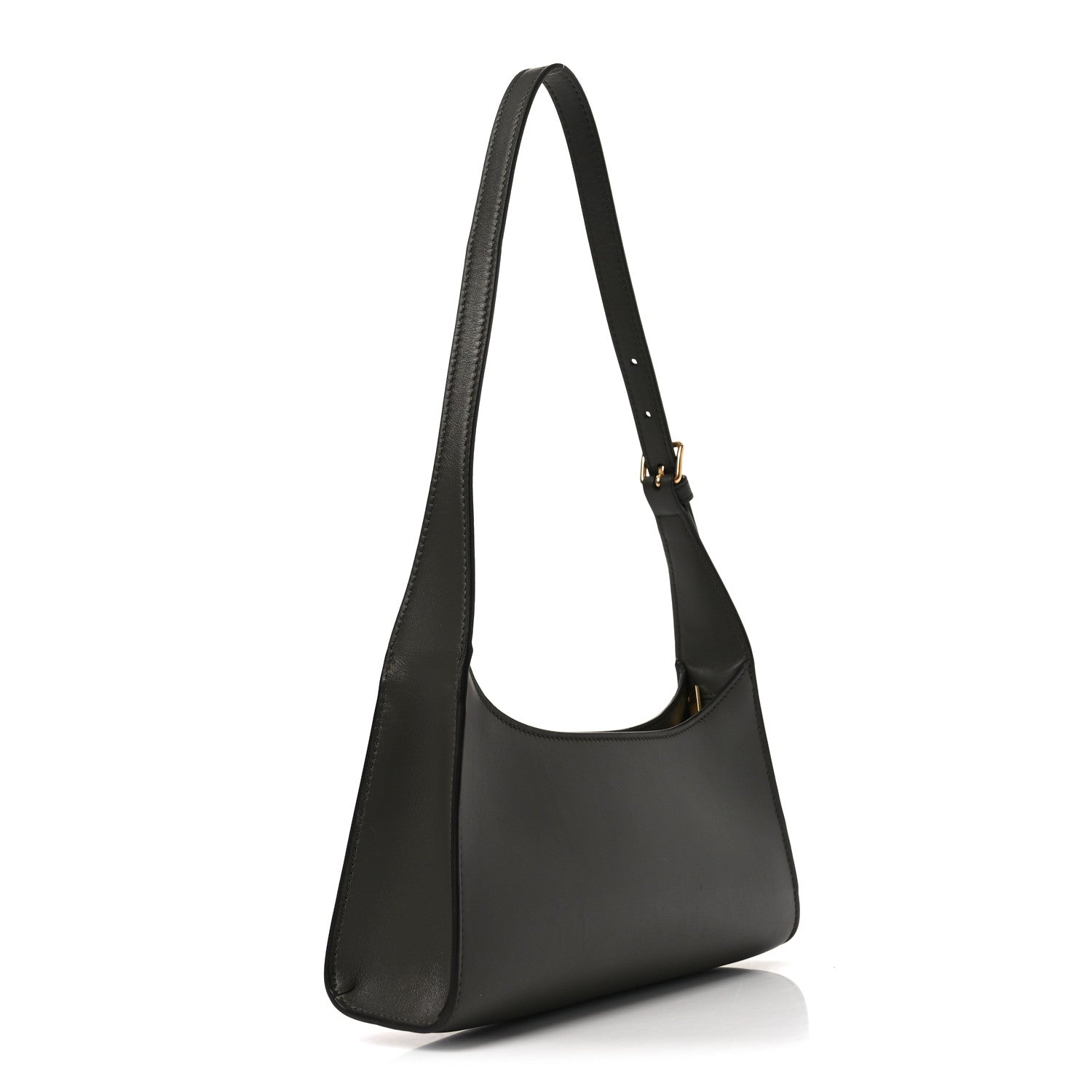 Celine Smooth Calfskin Cuir Triomphe Shoulder Bag Dark Army 2 of 9