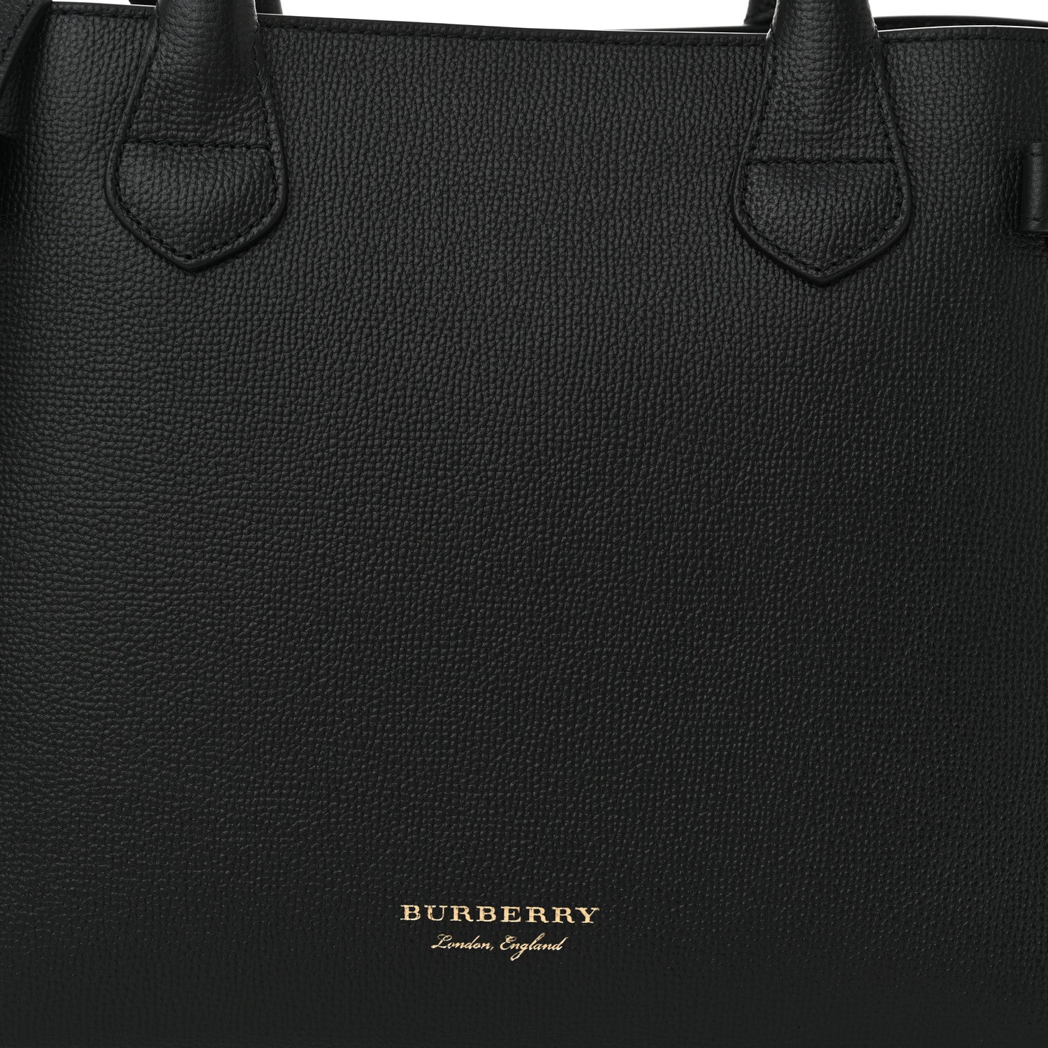 Burberry Derby Calfskin House Check Medium Banner Tote Black 10 of 14