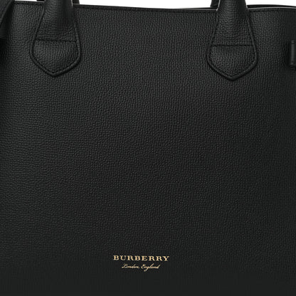 Burberry Derby Calfskin House Check Medium Banner Tote Black 10 of 14