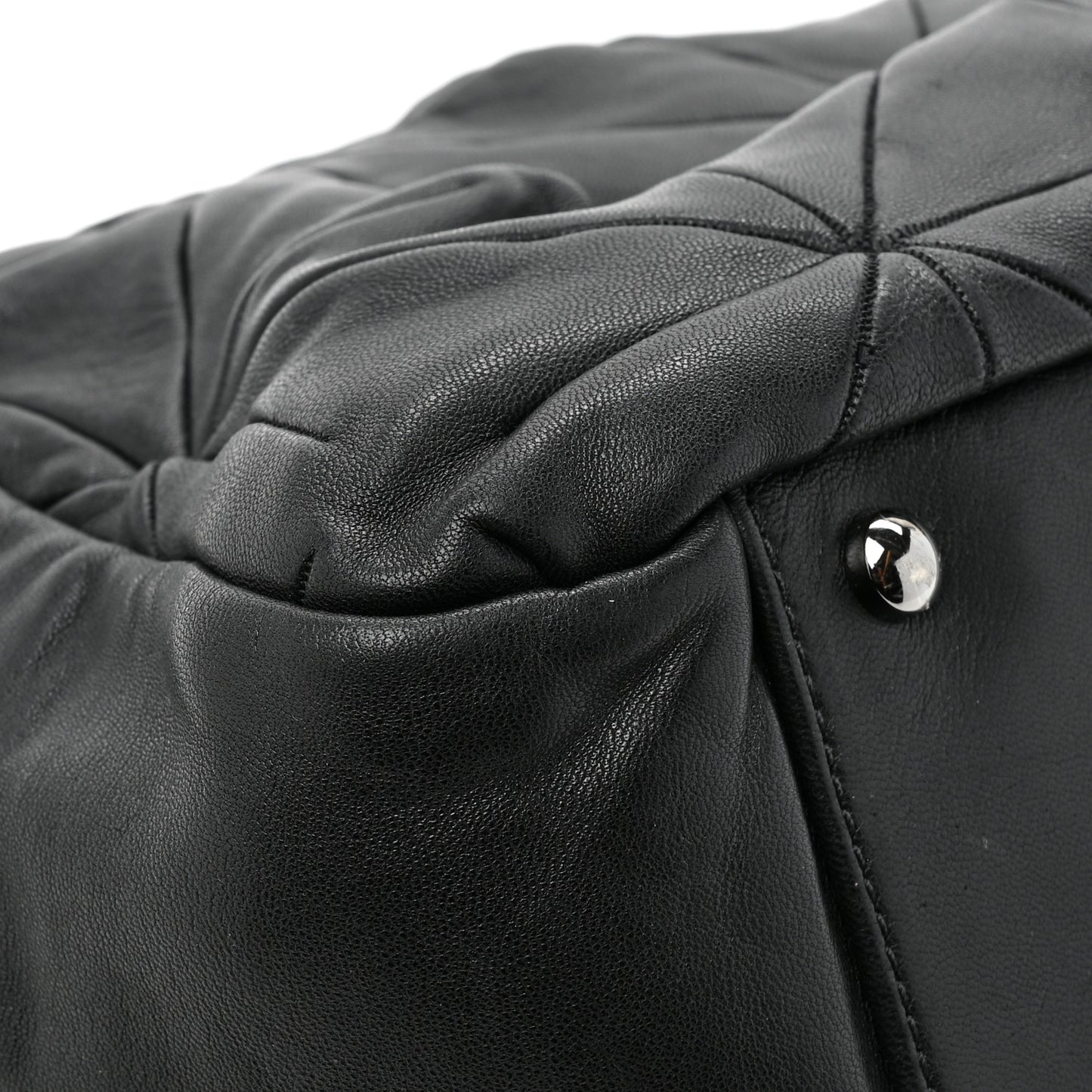 Lambskin Origami Soft Squares Accordion Flap Black