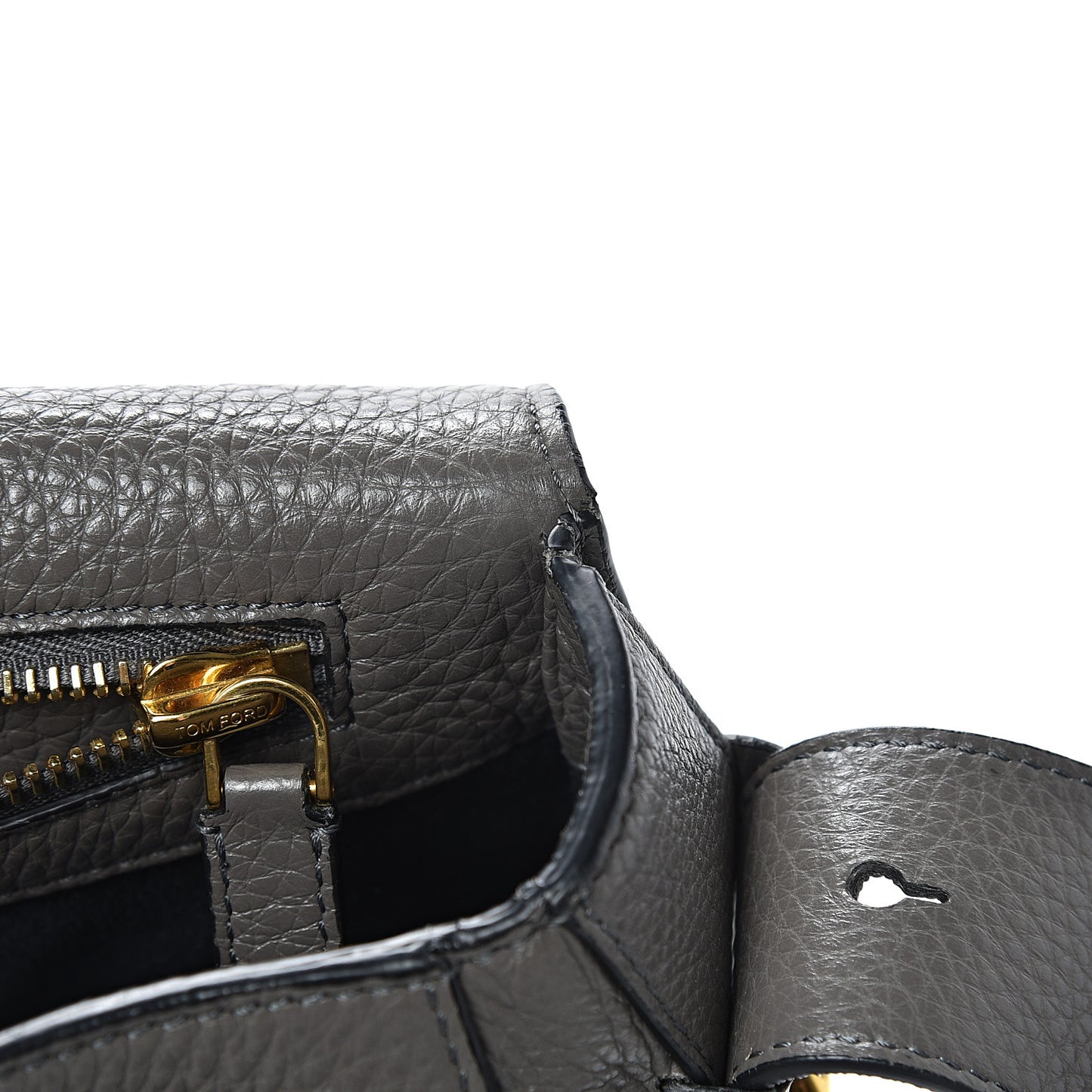 Grained Calfskin Soft Jennifer Saddle Bag Graphite