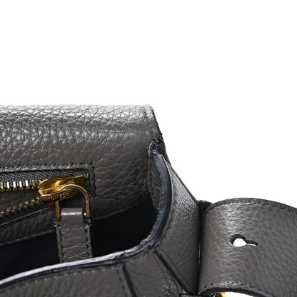 Tom Ford Grained Calfskin Soft Jennifer Saddle Bag Graphite 10 of 14
