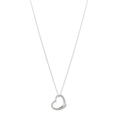 Tiffany Sterling Silver 22mm Elsa Peretti Open Heart Pendant Necklace 1 of 5