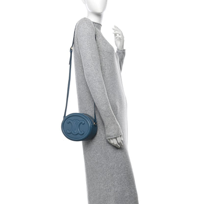 Celine Smooth Calfskin Cuir Triomphe Oval Bag Denim 2 of 11