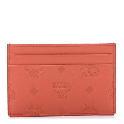 MCM Calfskin Ottomar Monogram Card Case Hot Coral 1 of 9