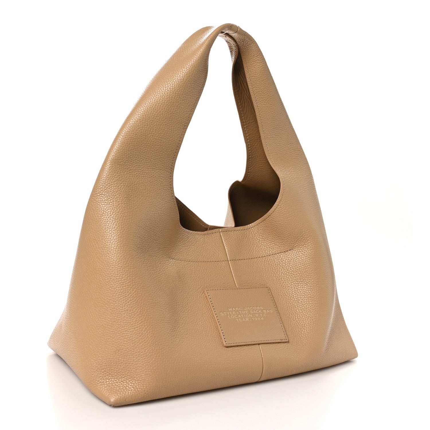 Marc Jacobs Grained Calfskin Medium The Sack Bag Camel 4 of 11