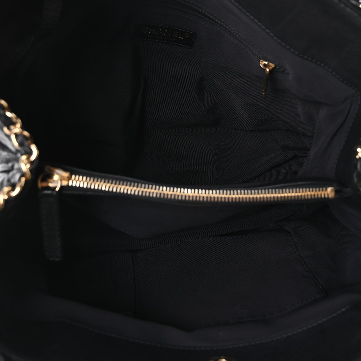 Calfskin Quilted Small Chain Me Tote Black
