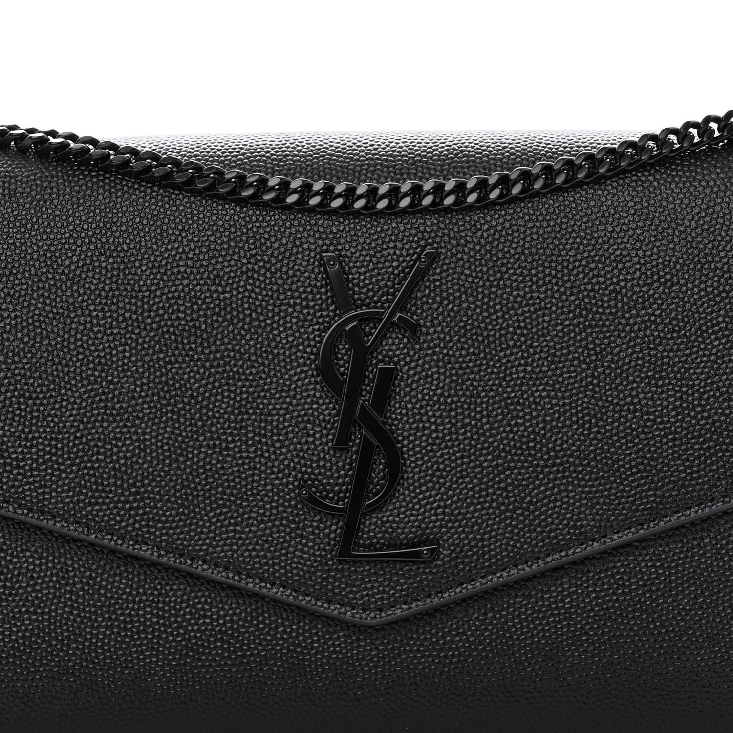 Saint Laurent Grain De Poudre Monogram Uptown Chain Wallet Black 8 of 10