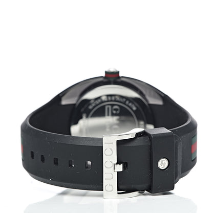 Gucci Stainless Steel Rubber 46mm Sync Web Quartz Watch Black 4 of 6