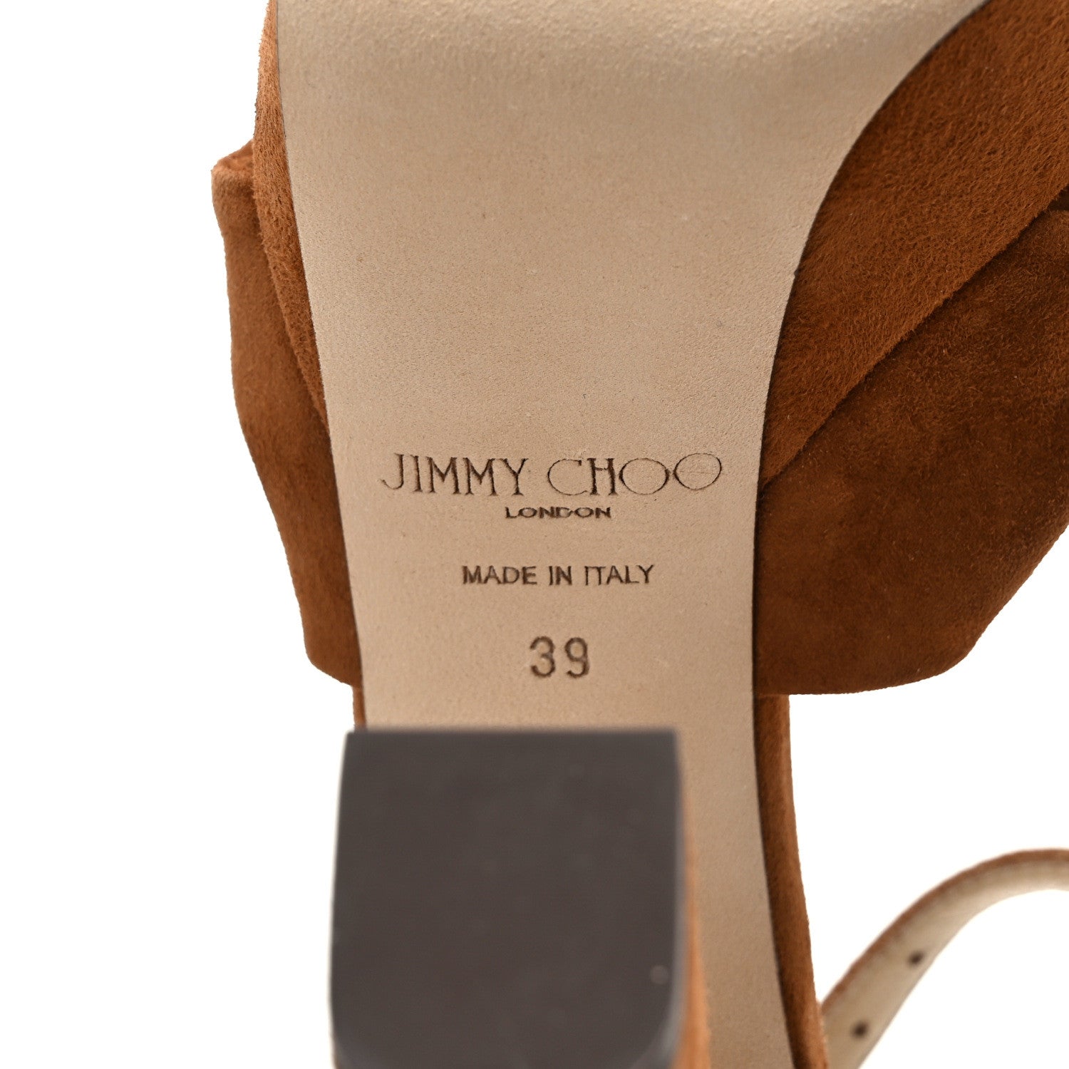 Jimmy Choo Suede Heloise 120 Sandals 39 Tan 6 of 7