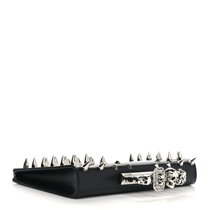 Alexander McQueen Calfskin Skull Four RIng Zip Pouch Black 4 of 9