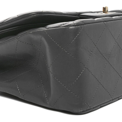 Chanel Lambskin Quilted Jumbo Double Flap Dark Grey 9 of 10