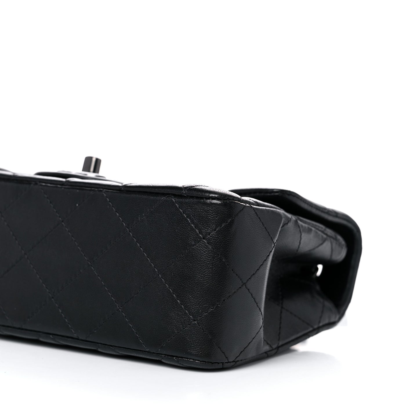 Lambskin Quilted Mini Rectangular Flap So Black