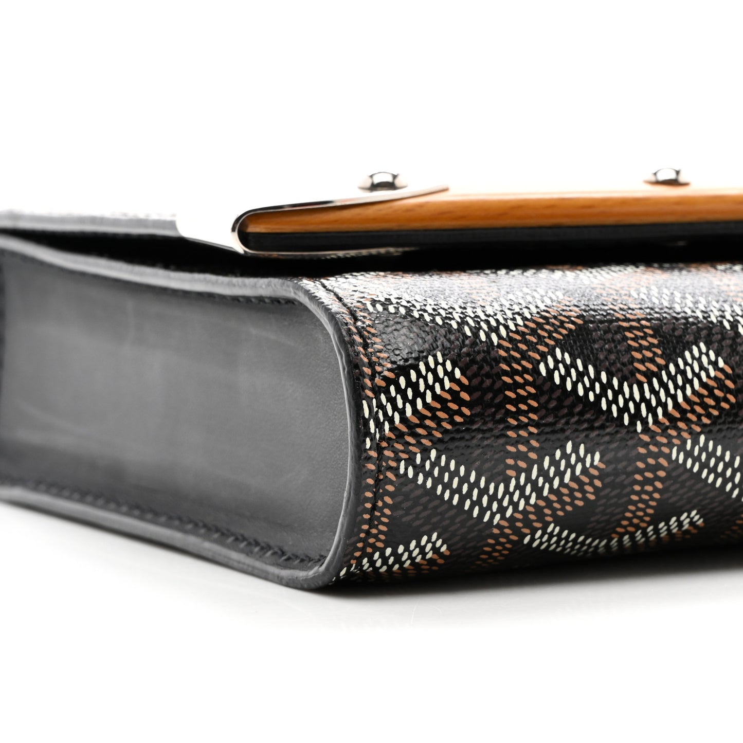 Goyardine Monte Carlo Bois Clutch With Strap Black