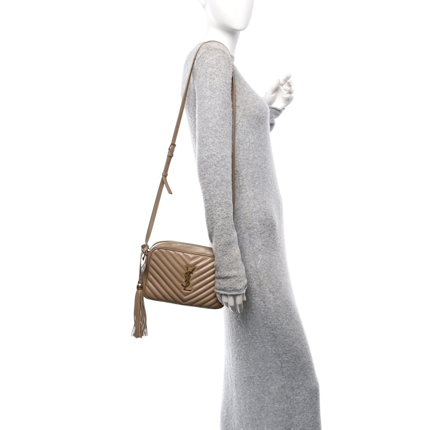 Calfskin Matelasse Monogram Lou Camera Bag Taupe